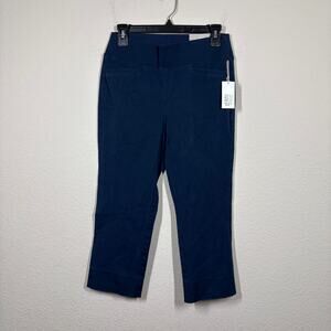 Soft Surroundings Womens Size PXS Superla Stretch Straight Leg Crop Pants Navy